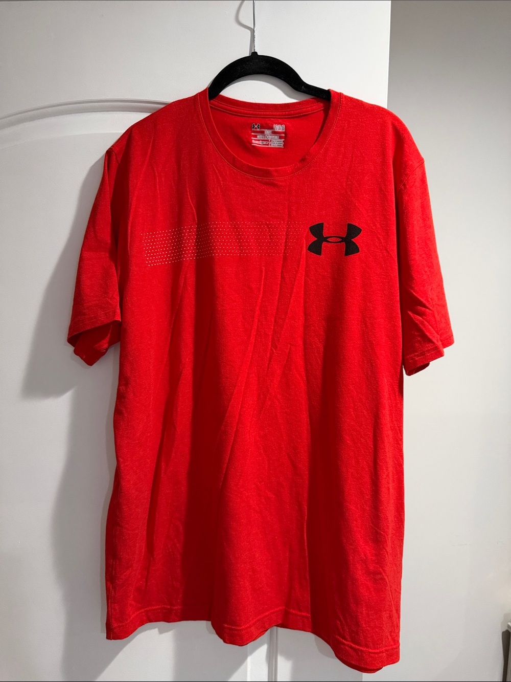 Under Armour Men’s Red Short-Sleeve Performance Tee with Black Logo